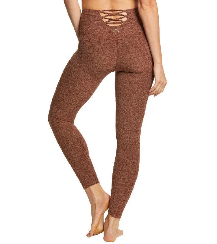 Beyond Yoga Across The Strap High Waisted 7/8 Yoga Leggings Red Rock/Tumbleweed