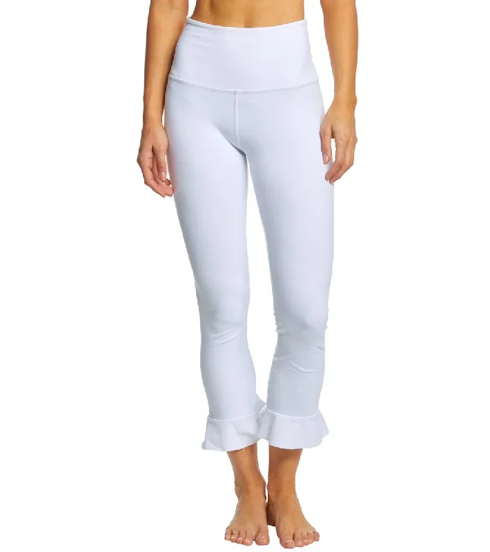 Beyond Yoga Frill Seeker High Waisted Midi Yoga Leggings White