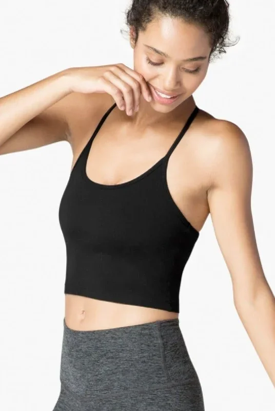 Beyond Yoga Slim Racerback Cropped Tank - Darkest Night