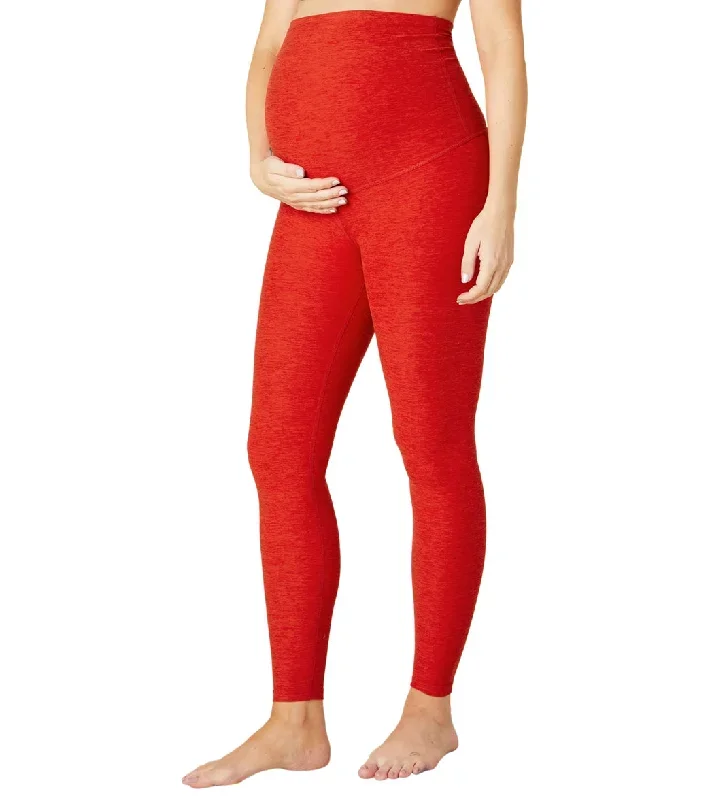 Beyond Yoga Spacedye Love the Bump Midi Maternity Leggings Red Hot-Siren