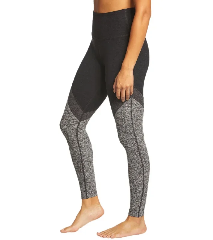 Beyond Yoga Tri-Panel Spacedye High Waisted 7/8 Yoga Leggings Darkest Night Tri-Panel