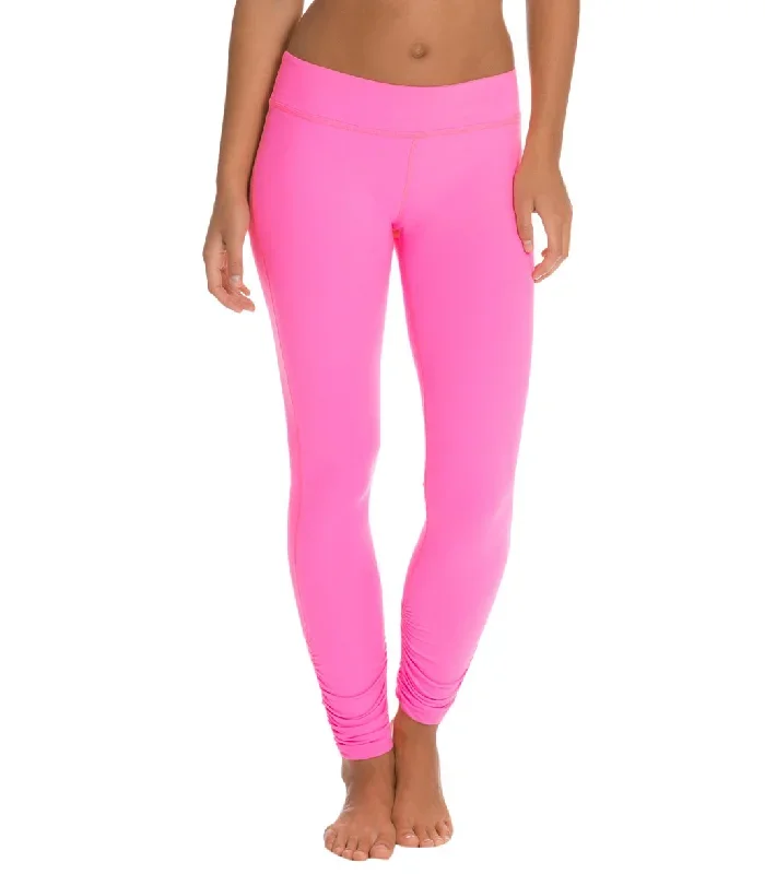 Beyond Yoga Women's Essential Gathered Yoga Leggings Shocking Pink