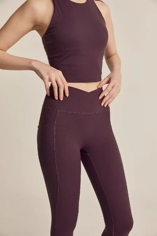 V Pocket Leggings (Full 24) in Grape [XS, 3XL only]