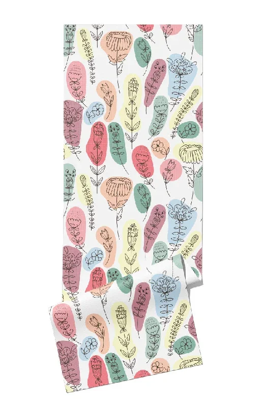 Colorful Flower Silhouette Yoga Mat