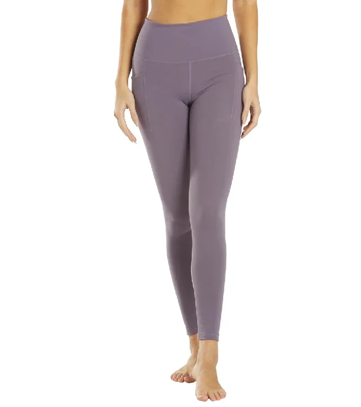 Everyday Yoga Uphold Solid High Waisted Leggings With Pockets 28 Purple Taupe