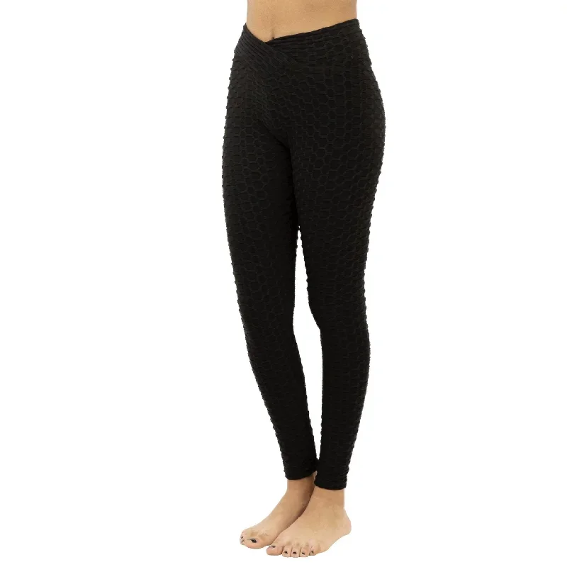 Fancy Waist Push-Up Squad Scrunch Black Leggings