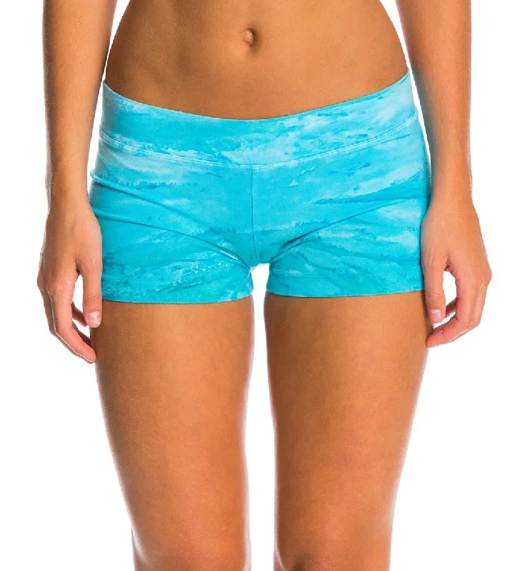 Hard Tail Booty Yoga Shorts Rainbow Horizon Teal