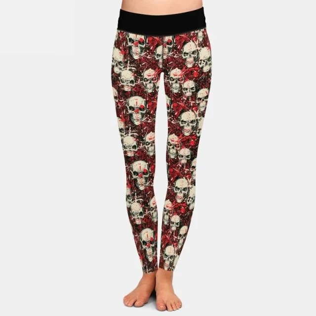 Ladies Fantastic Range Of Halloween Printed Leggings