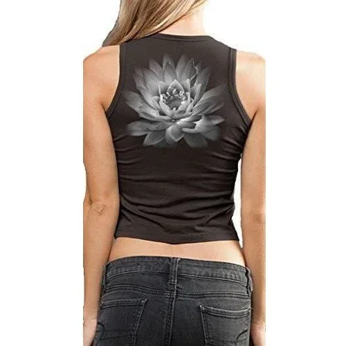 Ladies Lotus Flower Cropped Tank Top - Made in USA