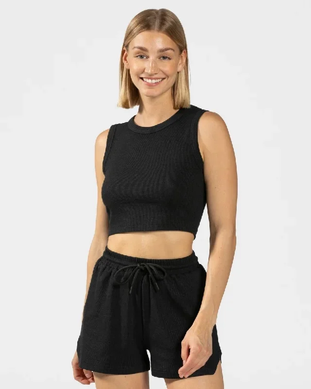 Lounge Crop Top Schwarz