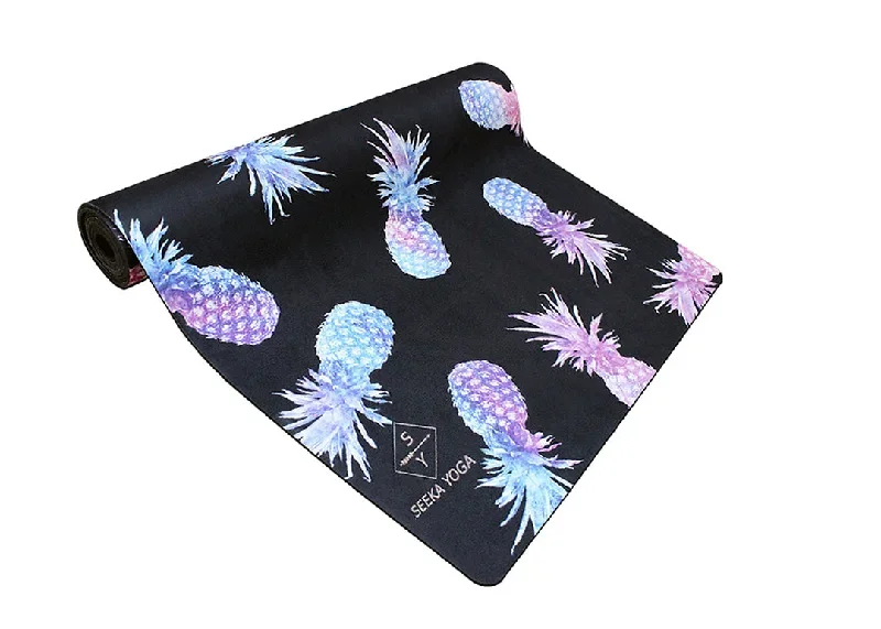 luxe-vegan-suede-microfiber-recycled-rubber-printed-yoga-mat-pineapple