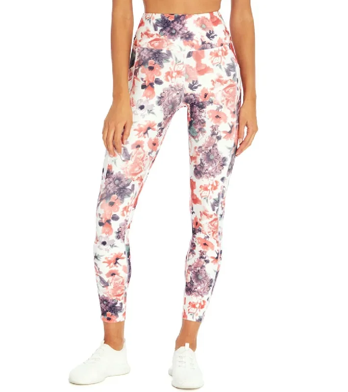 Marika High Rise Flat Waist Ankle Legging Blurred Floral