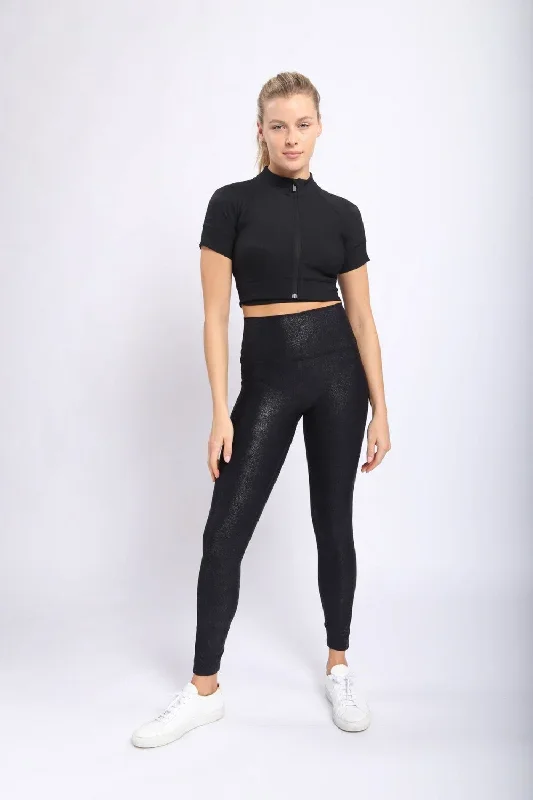 Mono B High waist Foil Leggings With Side Pockets APH-A0951 and Plus