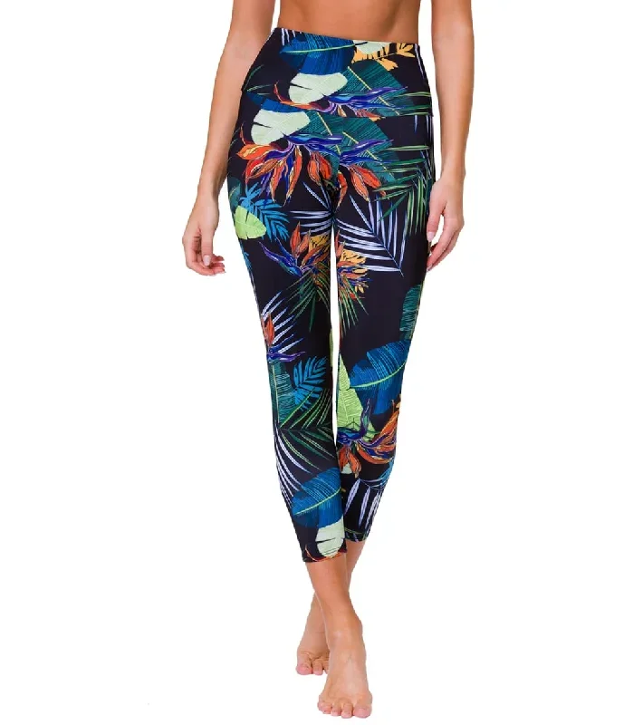 Onzie High Waisted Basic 7/8 Yoga Leggings Rainforest