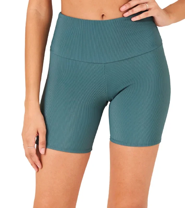 Onzie Ribbed Biker Shorts Pale Cacti Rib