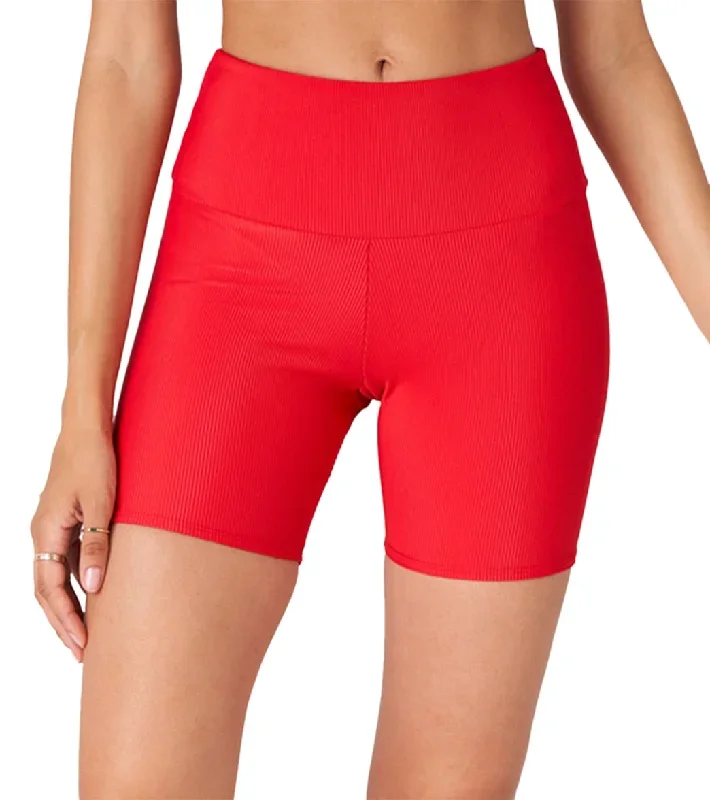 Onzie Ribbed Biker Shorts Red Rib