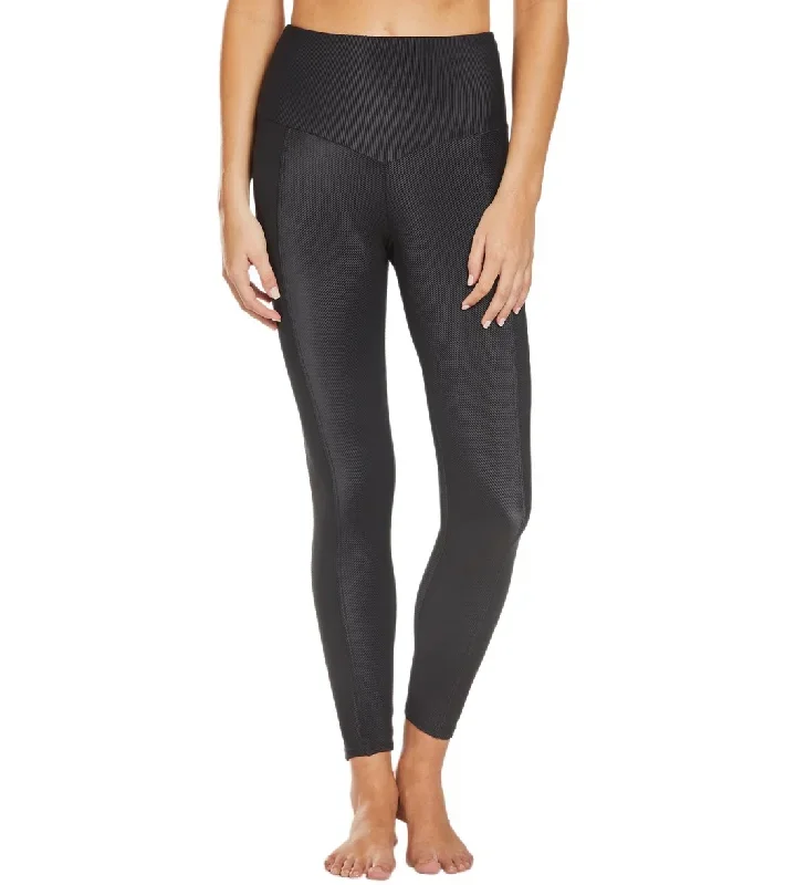 Onzie Ribbed Sweetheart 7/8 Yoga Leggings Black