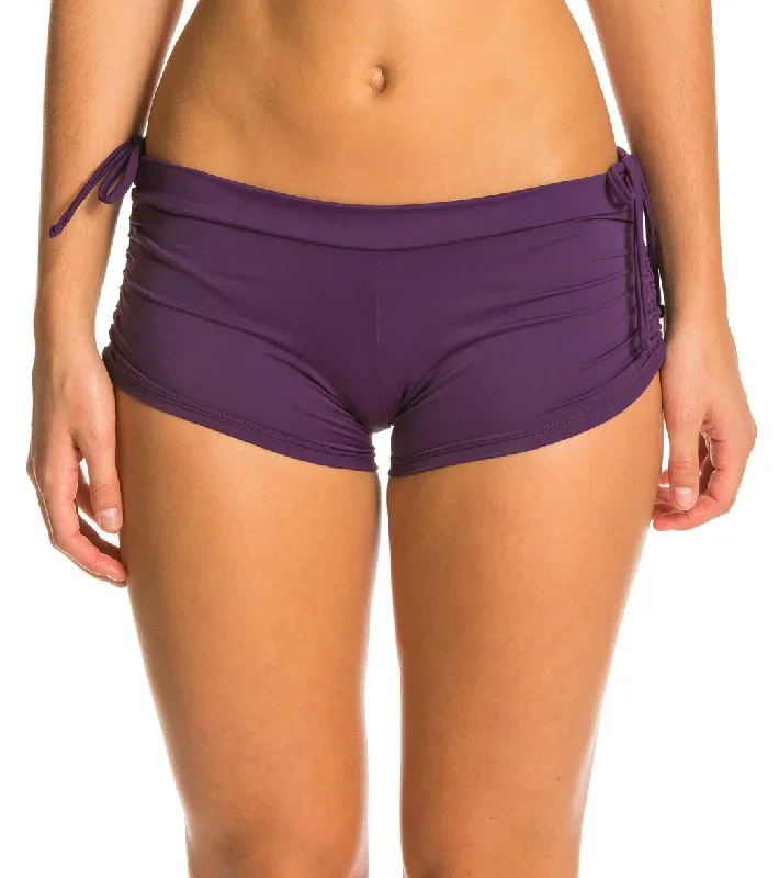 Onzie Side String Yoga Shorts Eggplant