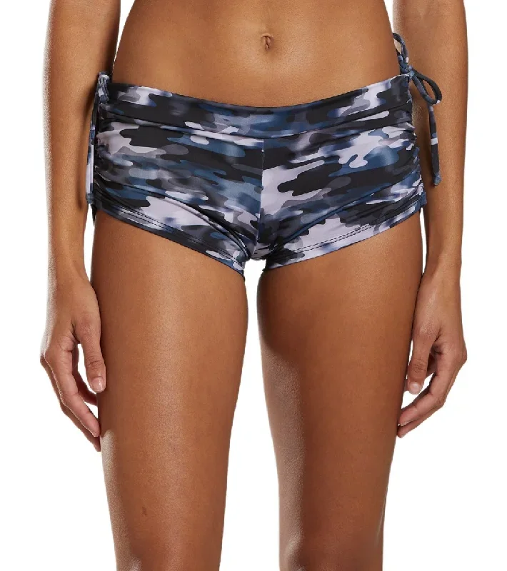 Onzie Side String Yoga Shorts Stormy Camo