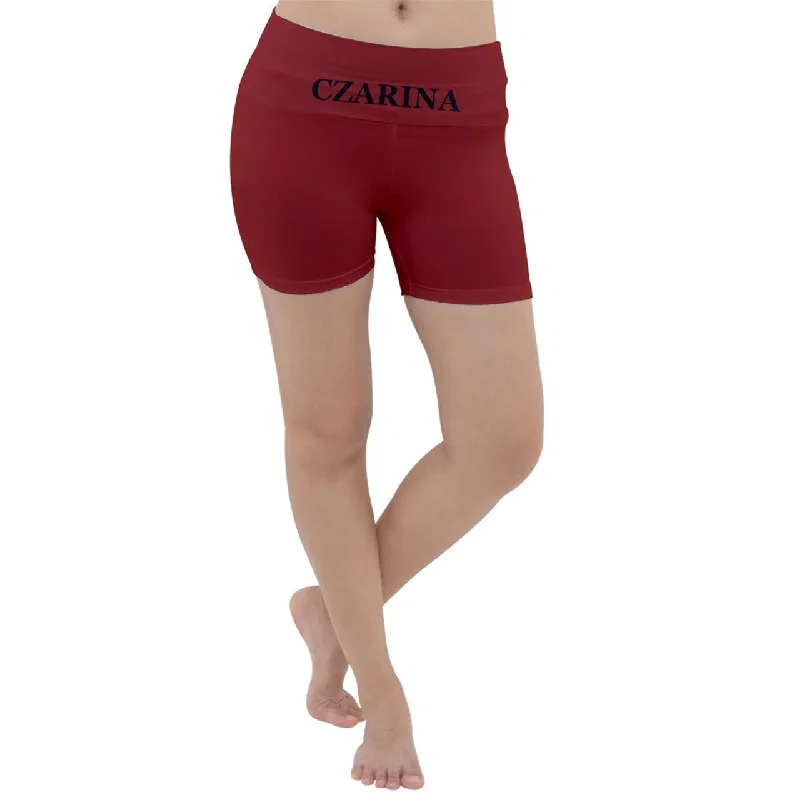 Red Velour Yoga Shorts