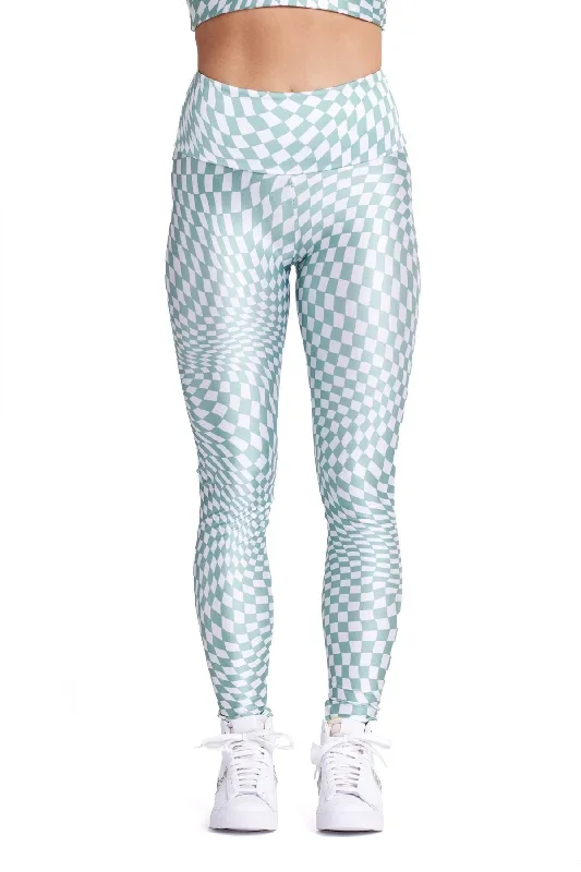 Sage Wavy Checkers Legging