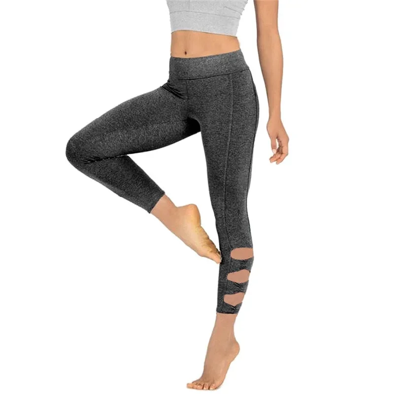 Skinny Cutout Workout Leggings - Silver