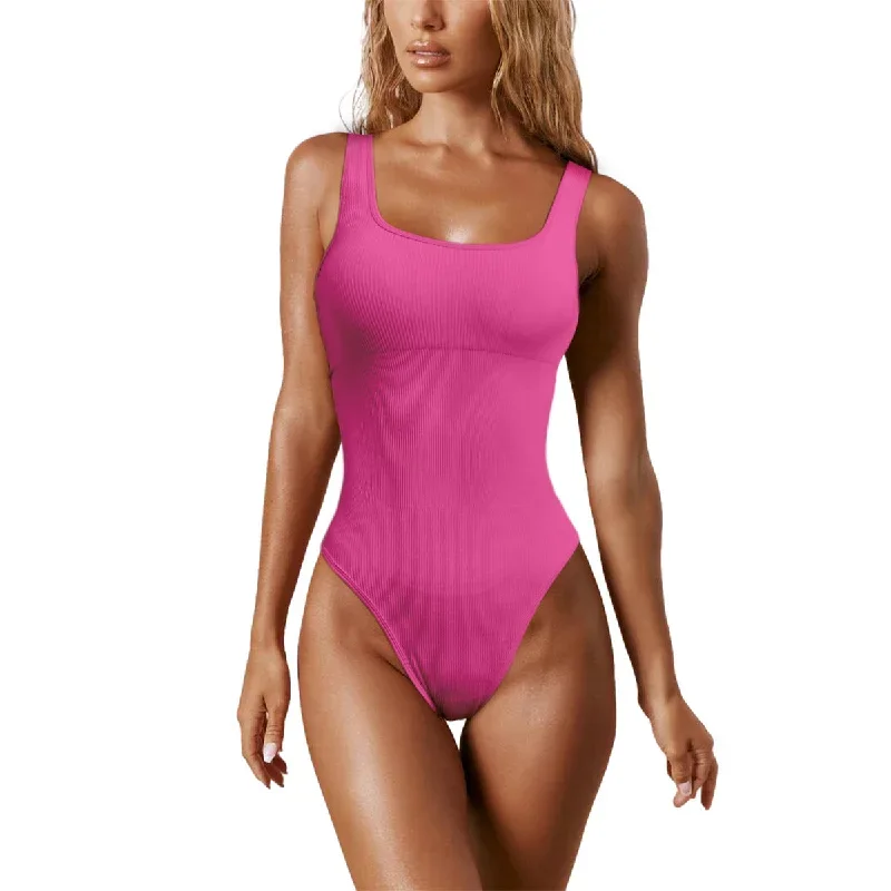 Square collar threaded briefs bodysuit body yoga clothing quick-drying breathable tight-fitting 6 colors