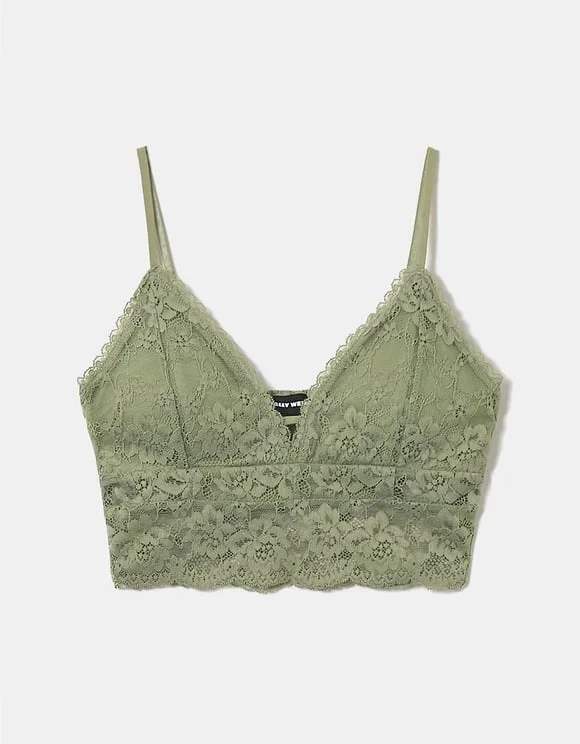 Green Bralette With Lace