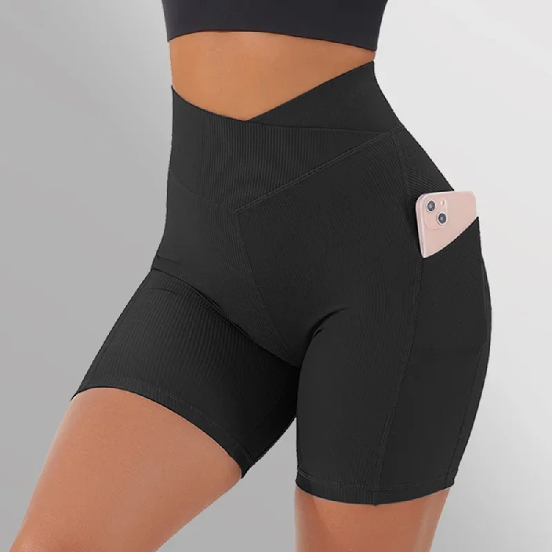 Women High Waist Yoga Sport Shorts